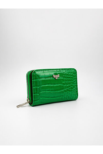 UCCELLO Women's Crocodile Patterned Zipper Wallet – Stylish and Convenient Wa...