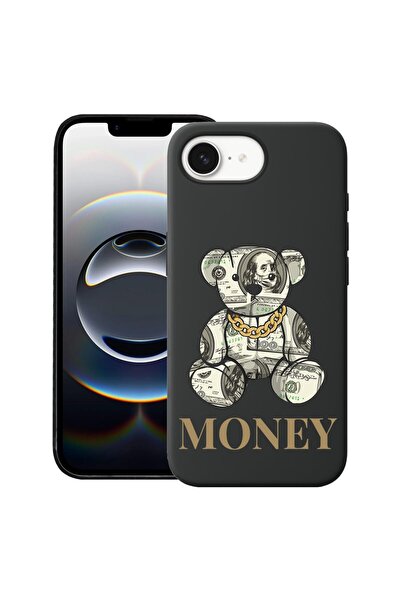 bestcase Калъф за Apple iPhone 16e, Премиум тънък силиконов 1.2ММ, Мече с пар...