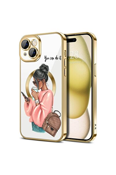 bestcase Husa Luxury MagSafe, Compatibilă cu Apple iPhone 15, Shopping Girl, ...
