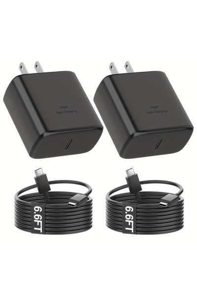 Choice black Complete 45W Fast Charging Kit: USB C Wall Charger with 6.6ft Ca...