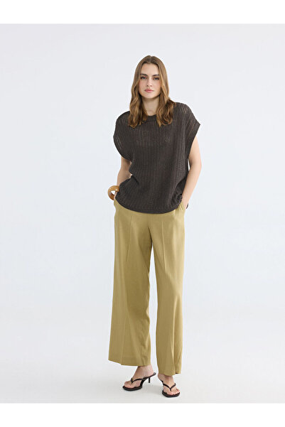 LC Waikiki Lcwaikiki classic elastic waist linen blend women's trousers