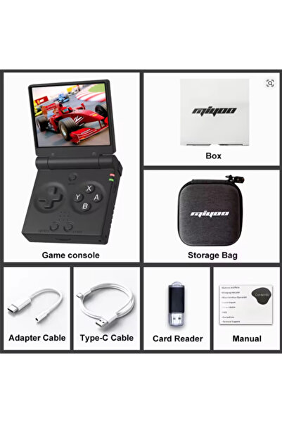 Choice5 جهاز ألعاب محمول MIYOO Mini Flip ريترو أسود بدون ألعاب (بدون بطاقات) ...