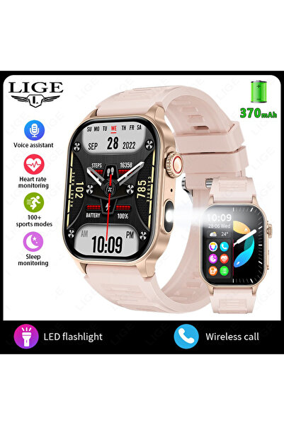Choice3 ساعة ذكية LIGE وردية اللون بشاشة HD مقاس 2.01 بوصة للرجال والنساء، مز...
