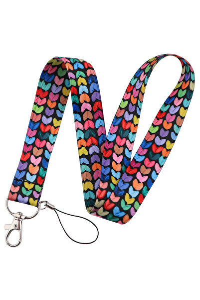 Choice6 Polyester Fiber 5 Heart Lanyard Simple Style Neck Strap for Key ID Ca...