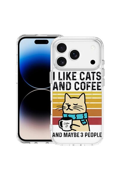 bestcase Θήκη για Apple iPhone 17 Pro με Σχέδιο Γάτες και Καφέ, Αντικραδασμικ...