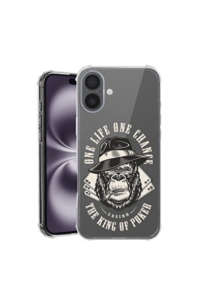 bestcase Husa pentru Apple iPhone 16, Anti Shock 1.5MM, King Mafia Monkey, Re...