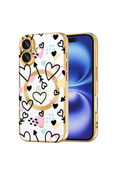 bestcase Husa Luxury MagSafe, Compatibila Apple iPhone 16 Plus, Inimioare si ...