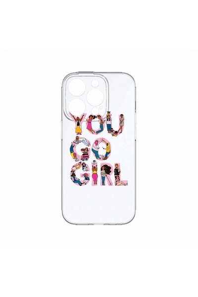 bestcase Калъф, съвместим с Apple iPhone 14 Pro, Girl Power, Устойчив на изно...