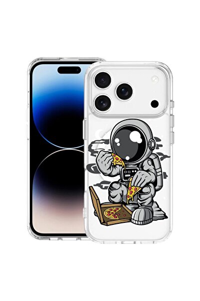 bestcase Θήκη για Apple iPhone 17 Pro Max με σχέδιο Αστροναύτη με Πίτσα, Αντι...