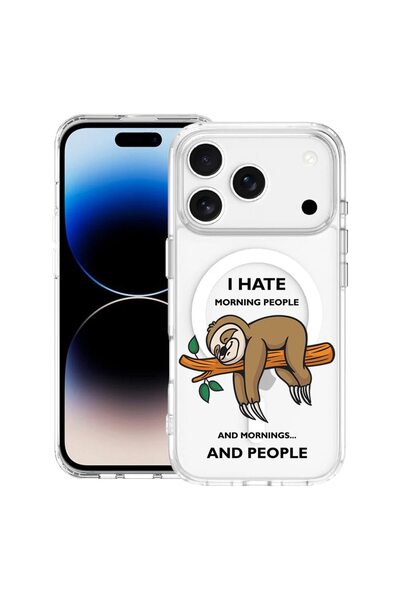 bestcase Husa pentru Apple iPhone 17 Pro cu Design I Hate Morning, Mag Anti S...