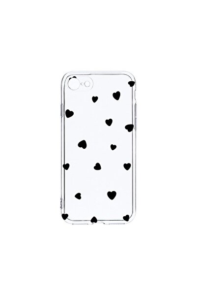 bestcase Husa Clear Silicon 2MM, Compatibila Cu Apple iPhone SE 2, Heart Patt...