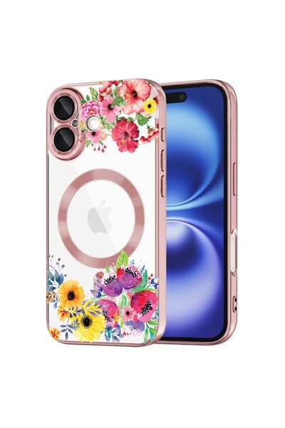 bestcase Πολυτελής Θήκη MagSafe, Συμβατή με Apple iPhone 16, Λουλούδια, Εξαιρ...