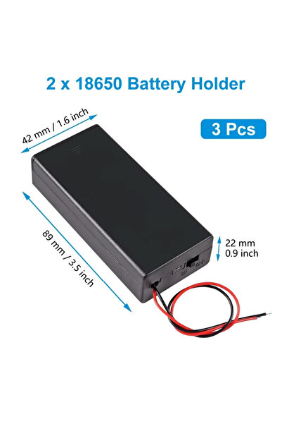 choice2 3pcs 2 slot cover 3PCS 18650 Battery Holder Box 1/2/3/4 Cell Plastic ...
