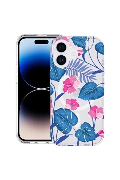 bestcase Husă pentru Apple iPhone 17 cu Design Tropical Blue Flowers, Mag Ant...