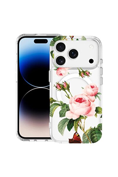 bestcase Husa pentru Apple iPhone 17 Pro cu Design Rose, Mag Anti Shock TPU, ...