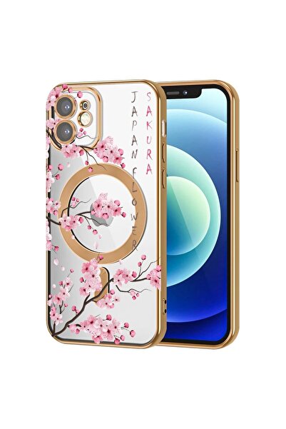 bestcase Πολυτελής Θήκη MagSafe, Συμβατή με Apple iPhone 12, Κερασόφλορα - κο...