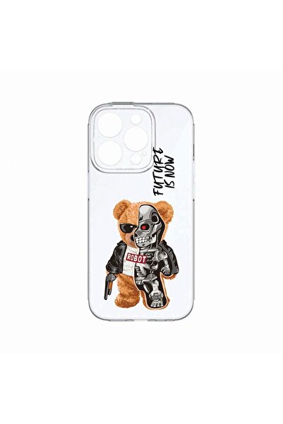 bestcase Θήκη, Συμβατή με Apple iPhone 14 Pro, Μισό Ρομπότ Μισό Αρκουδάκι, Αν...