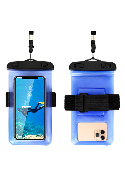 Choice5 1PCS Blue Arm Belt Mobile Phone Waterproof Pouch For iPhone 17 16 15 ...