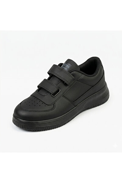 LETOON 4208 Velcro Black Unisex Sports Shoes