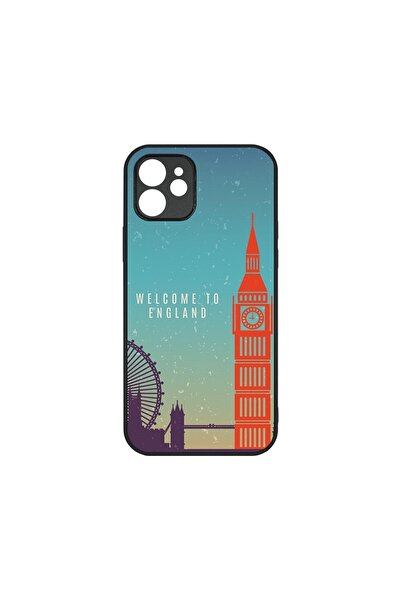 bestcase Λεπτή Γυάλινη Θήκη, Συμβατή με Apple iPhone 12, Λονδίνο, Χρώματα HD,...