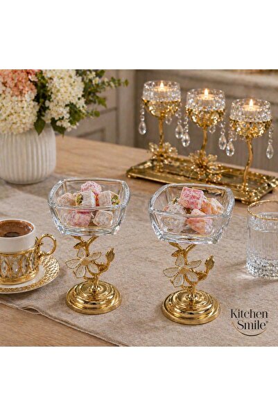 Kitchen Smile Papatya Desenli 2' Lİ Kahve Yanı Lokumluk