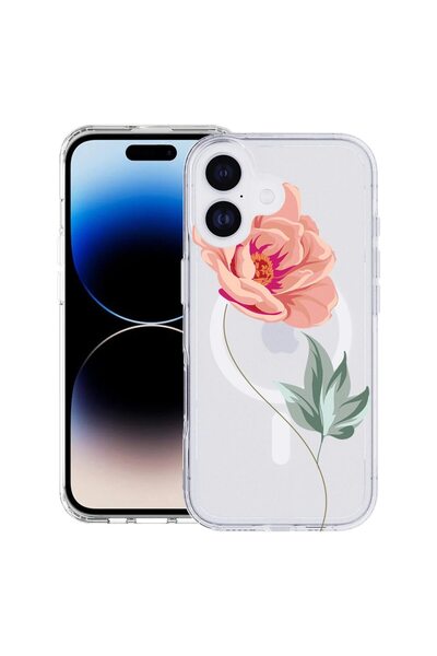 bestcase Husa pentru Apple iPhone 17 cu Design Rose, Mag Anti Shock TPU, Tehn...