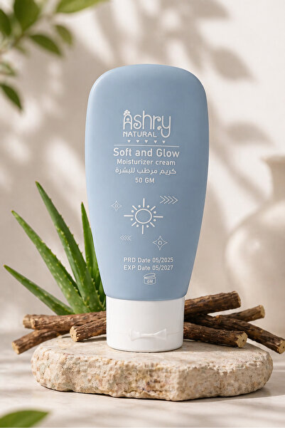 Ashry NATURAL كريم سوفت جلو المرطب يمنح البشرة نعومة طبيعية، سريع الامتصاص؛ 5...