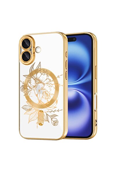 bestcase Husa Luxury MagSafe, Compatibila Apple iPhone 16 Plus, Trandafir aur...