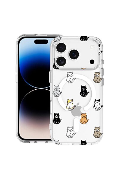 bestcase Husă pentru Apple iPhone 17 Pro Max cu Design Cat Pattern, Mag Anti ...