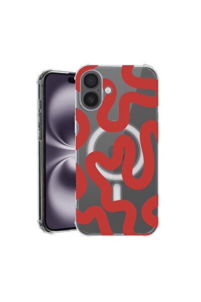 bestcase Θήκη για Apple iPhone 16 Plus, MagSafe Αντικραδασμική, Κόκκινη Αφηρη...