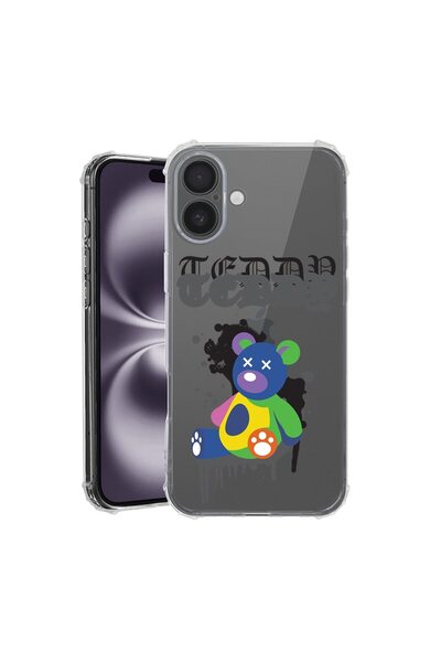 bestcase Husă pentru Apple iPhone 17 cu design Ursuleț de pluș în culori past...