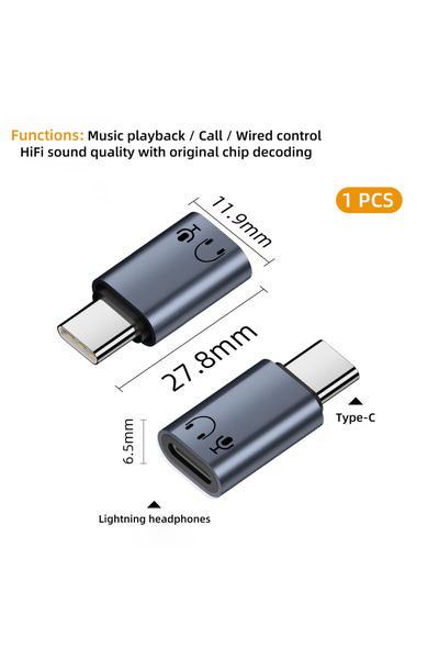 Choice محول صوت من النوع C إلى Lightning ثلاثي الأبعاد من Elough، محول USB-C ...