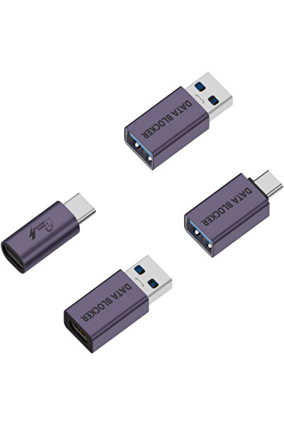 Choice1 مجموعة محولات حماية البيانات باللون الرمادي الأرجواني (4 قطع)، USB-C ...