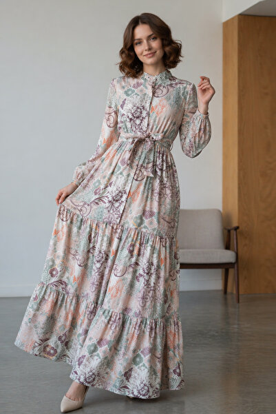 benguen Φόρεμα Τζέσικα με σχέδια, Χρώμα Πέτρας B607