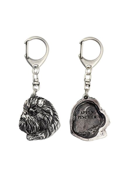 Art - Dog Affenpinscher - Breloc placat cu argint cu câine, decorațiune pentr...