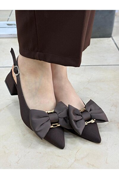 ALTUNOK Γυναικεία παπούτσια με φιόγκο και ανοιχτό τακούνι