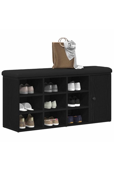 vidaxl Πάγκος για παπούτσια Μαύρο 100 x 30 x 48 εκ Επ. ξύλο862986
