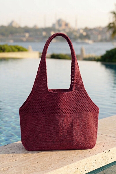 Sea Style Μοντέρνα σχεδίαση, πλεκτή τσάντα με λεπτομέρεια από διχτυωτό υλικό
