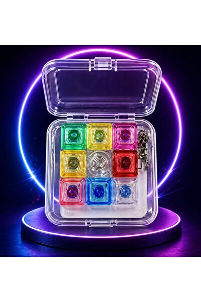 ROZIA Işıklı Stres Çarklı klavye 8 tuş stres çıkaran ışıklı tuş takımı anahtarlık RGB switch anahtarlık