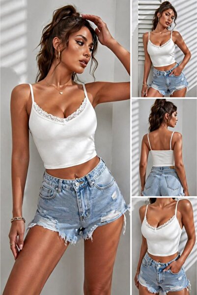 KİM Kİ O ΓΥΝΑΙΚΕΙΟ CROP TOP ΜΕ ΙΜΑΝΤΕΣ CROP ΟΒΑΛ ΓΙΑΚΑ CROP ΓΙΑΚΑ ΔΑΝΤΕΛΕΣ CROP
