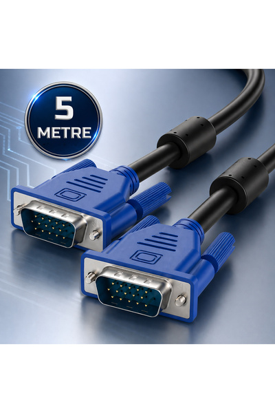 Gold Step 5 Metre 15 Pin VGA Kablosu / Erkek - Erkek