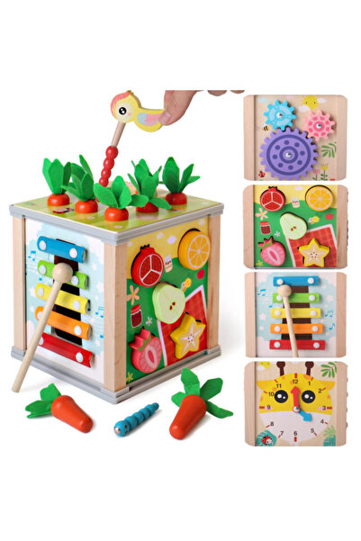 varioshop Cub educativ din lemn 5 în 1 pentru copii VarioShop ®