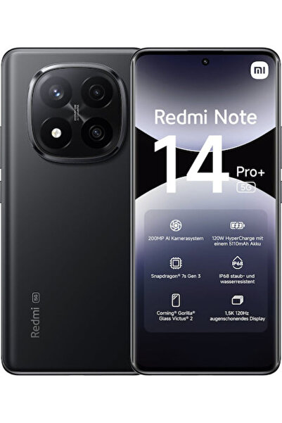 Xiaomi Redmi Note 14 Pro+ 5G Διπλή SIM (8/256GB) Μαύρο του Μεσονυχτίου