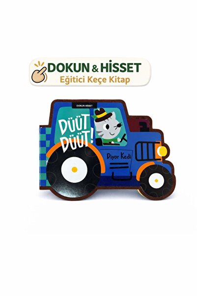 ela777 Minikler İçin Keçeli Duyusal Kitabım: Arabalı Kedi