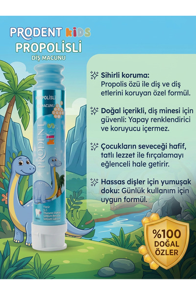 Prodent Propolis Çocuklar İçin Geliştirilen Özel Formül Doğal Diş Macunu