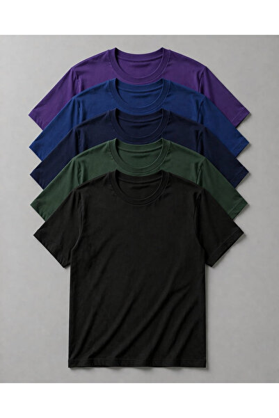 ciwi&life Unisex Ανδρικό/Γυναικείο Βαμβακερό T-Shirt με λαιμόκοψη 5'Li Basic