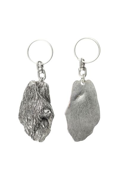 Art - Dog Briard, Berger- Silver-plated pendant with a dog in a decorative bo...
