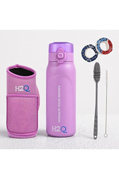 H2Q G3 Stainless Steel Air Scented Water Bottle, 650ml, Purple, Leakproof Des...
