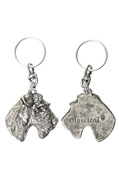 Art - Dog Fox Terrier Wire - Pandantiv placat cu argint cu un câine într-o cu...