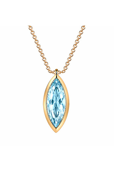 EP DESİGNSS Aralık Blue Topaz Markiz Birthstone Kolye